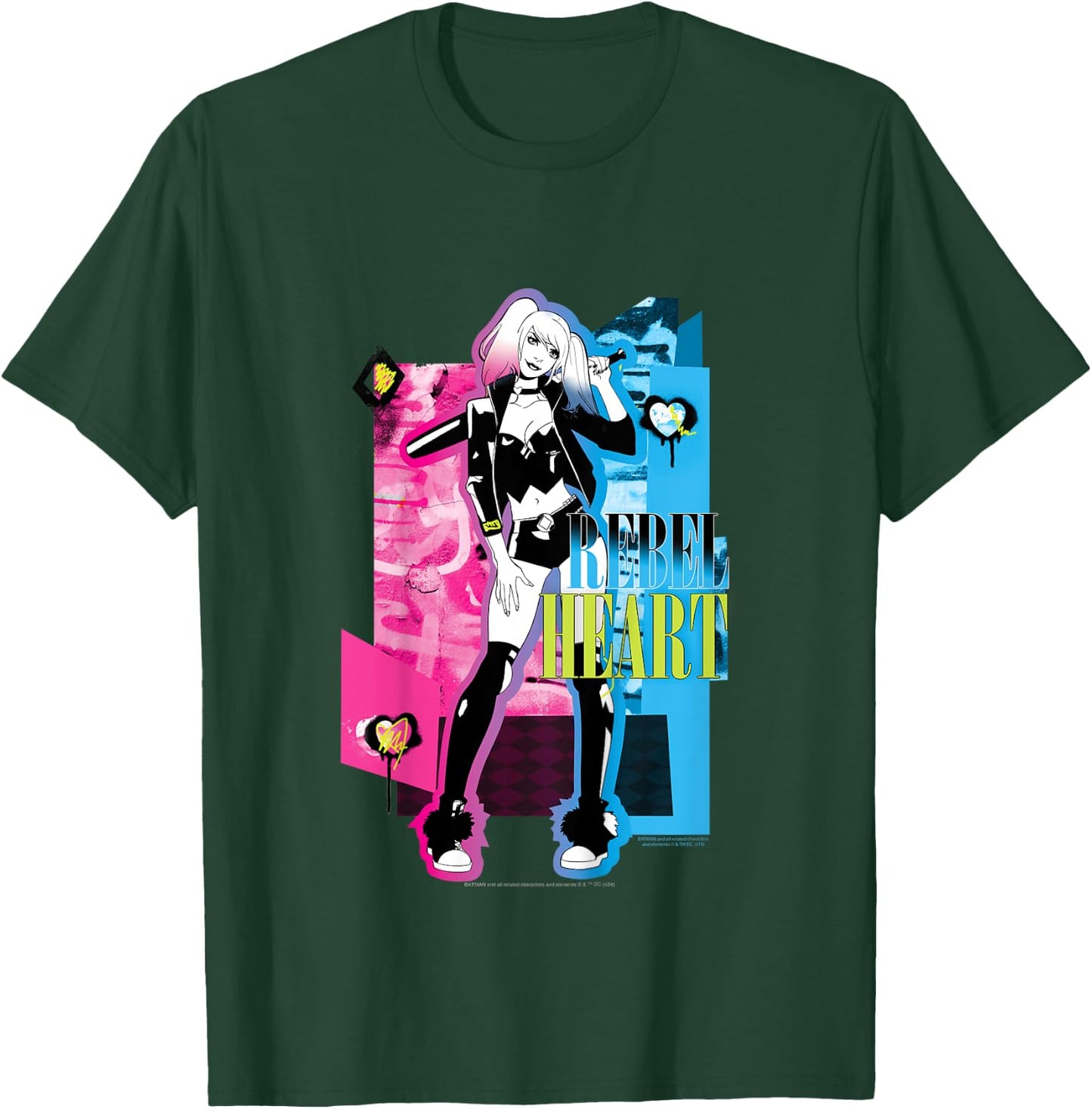 Kids Batman Harley Quinn Rebel Heart Camiseta , white, 2 T-Shirt - T-Shirt | Forest