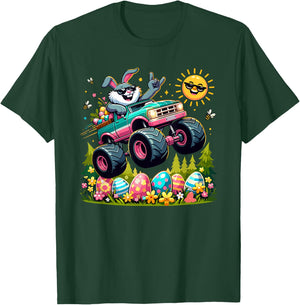 Happy Easter Bunny Monster Truck Outfit Toddler Boys Kids T-Shirt - T-Shirt | Forest