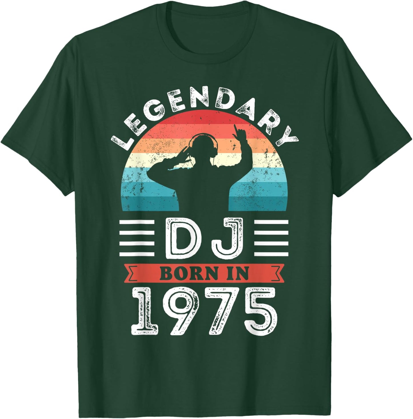 50th Birthday Gifts from the Legendary DJ Born in 1975 , Black, S T-Shirt - T-Shirt | Forest