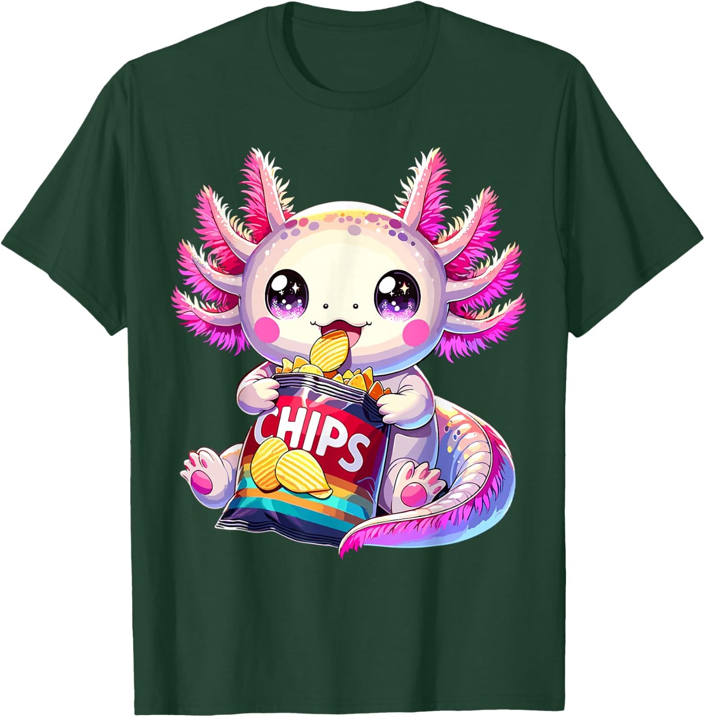 Axolotl Snaxolotl Anime Cute Kawaii Axolotl T-Shirt - T-Shirt | Forest