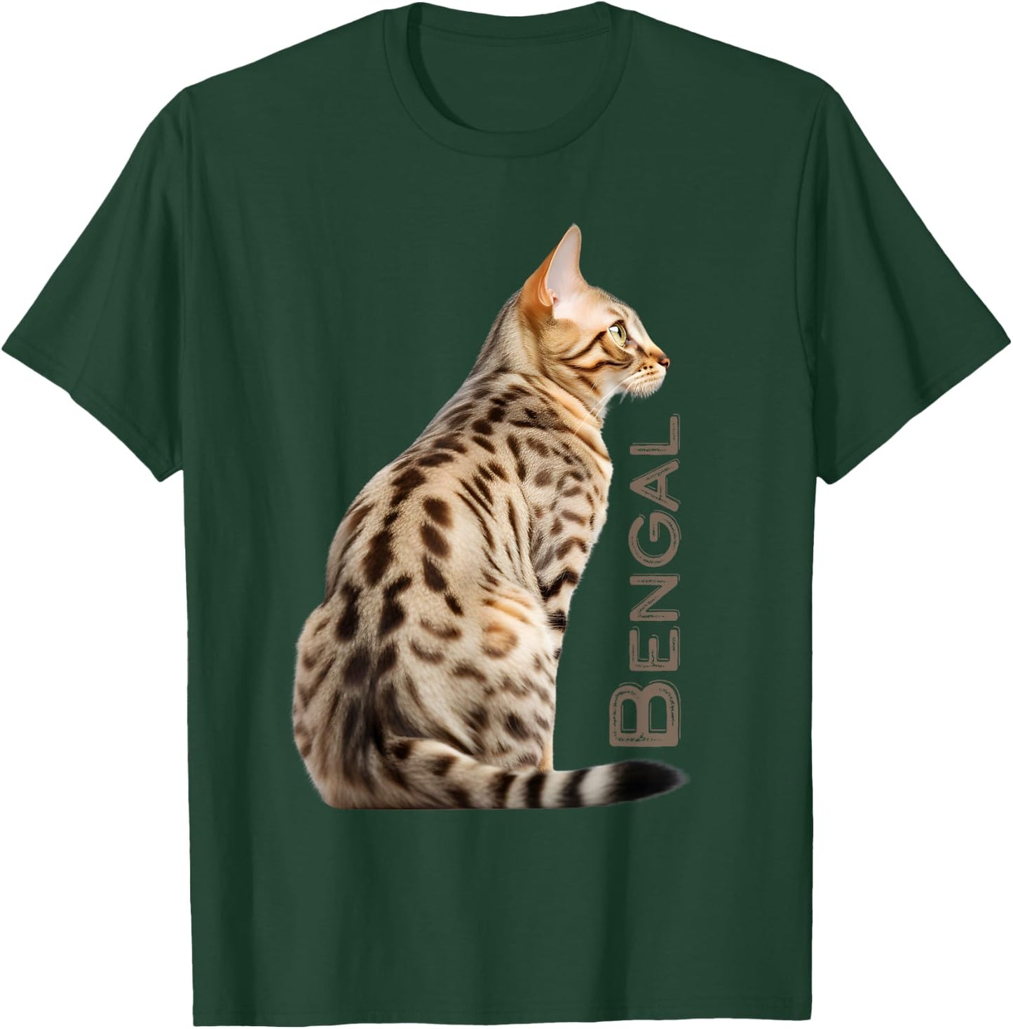 Bengal Breed Cat Dad Leopard Print Spotted Kitty Men Women T-Shirt - T-Shirt | Forest