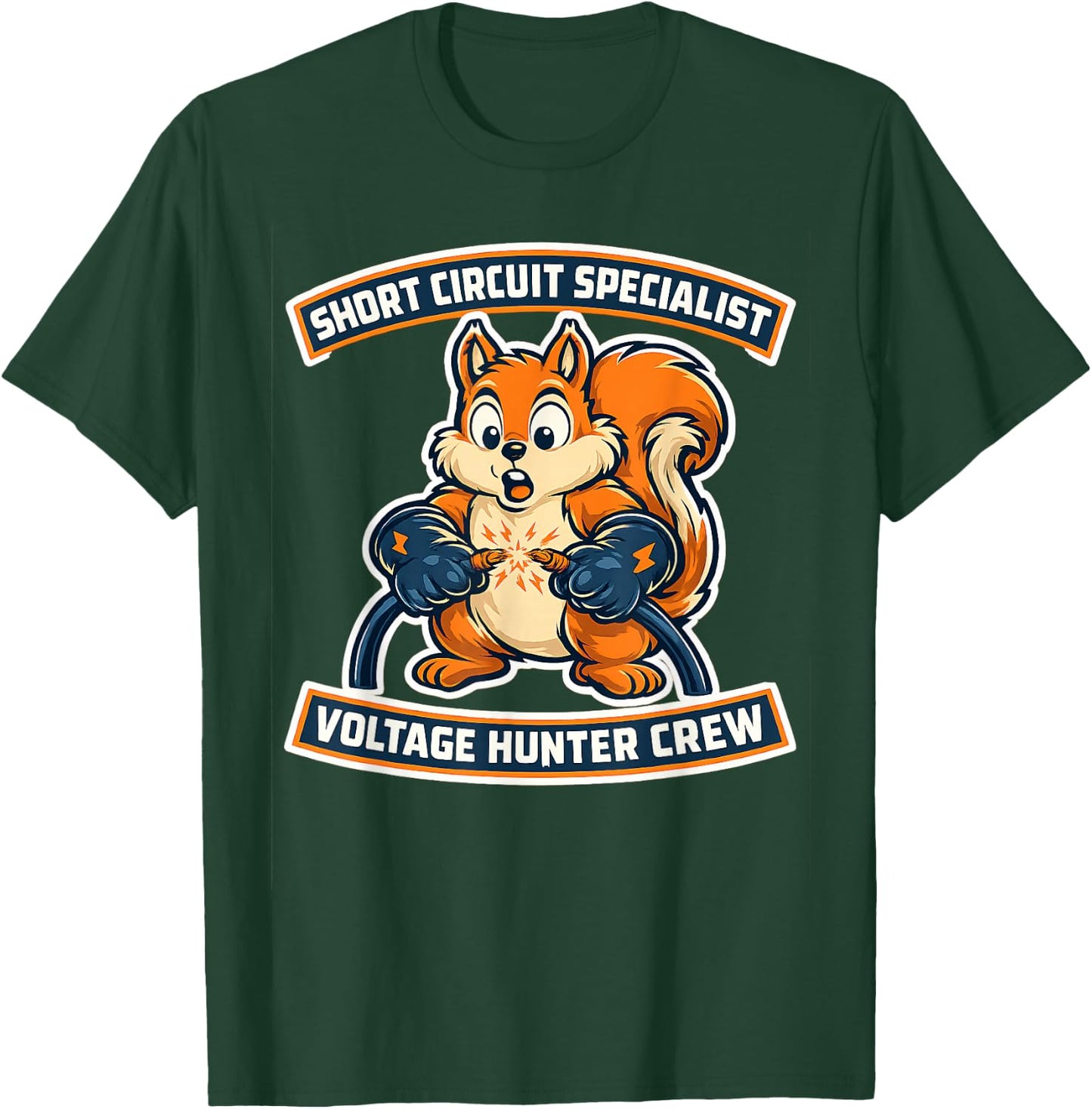Cute Squirrel Short Circuit Specialist Electrician Art T-Shirt - T-Shirt | Forest