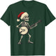Santa Skeleton Playing Banjo Bluegrass Banjo Player Xmas T-Shirt - T-Shirt | Forest