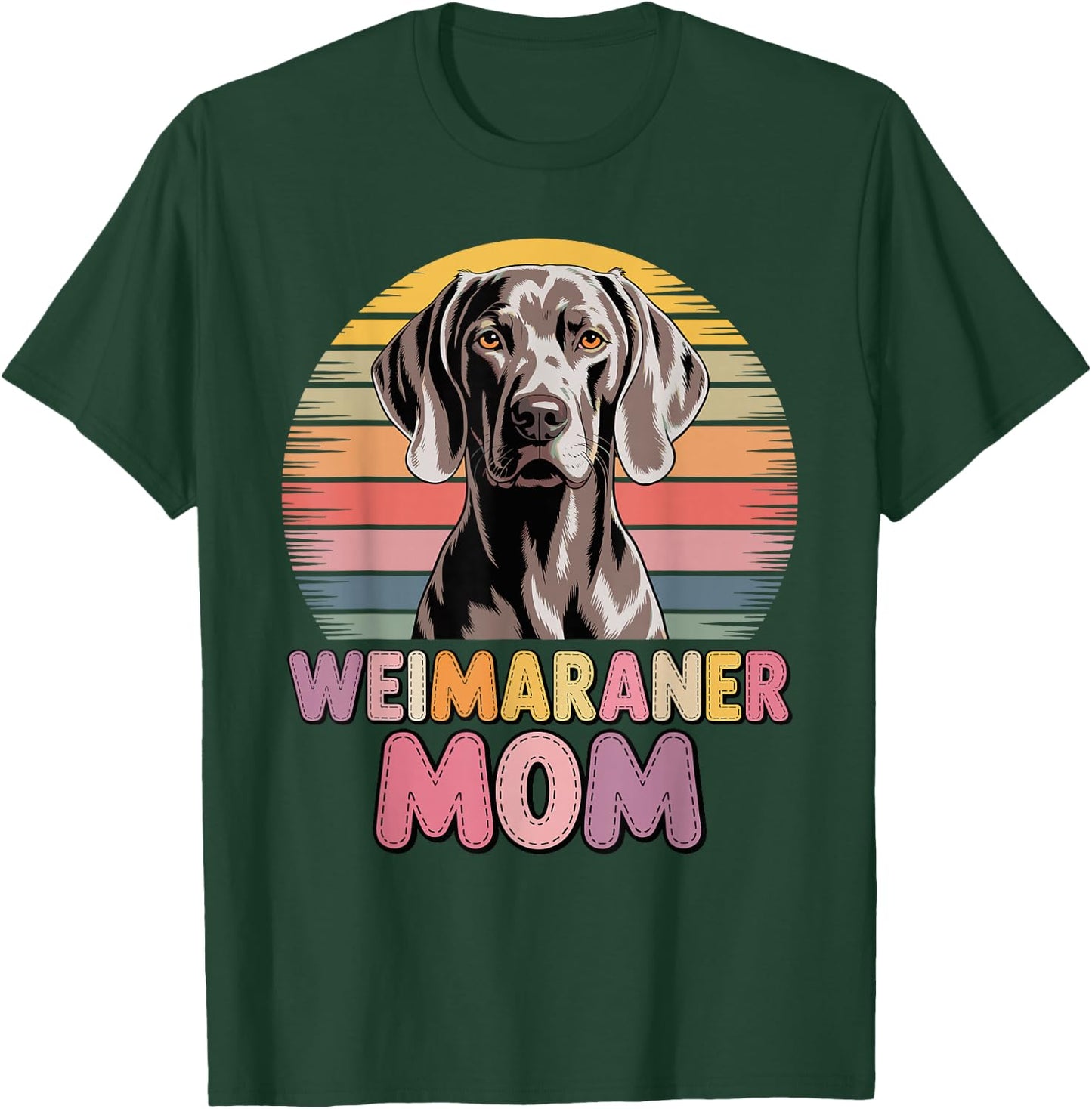 Retro Weimaraner Mom Weimaraners T-Shirt - T-Shirt | Forest