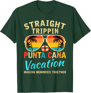 Straight Trippin Punta Cana 2026 Beach Summer Vacation Trip T-Shirt - T-Shirt | Forest