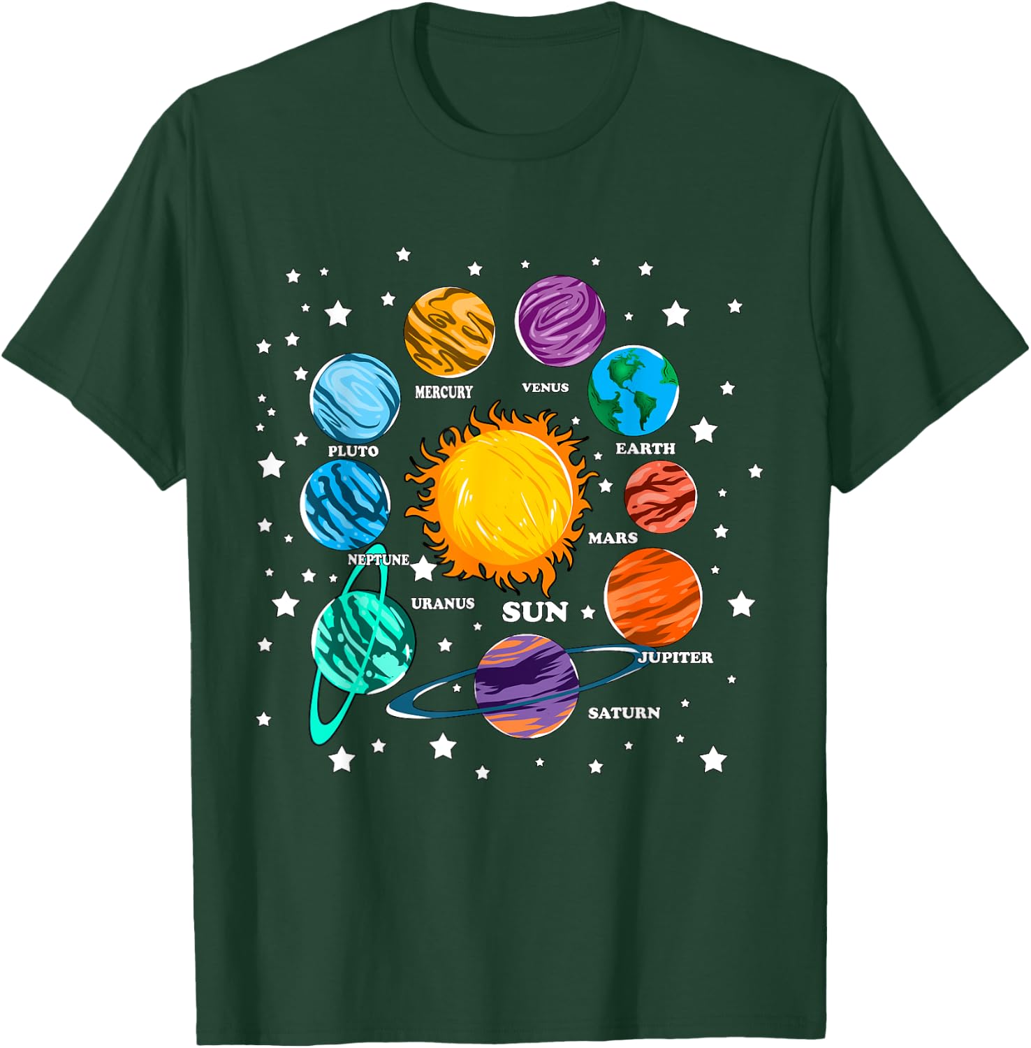 Astronomie Kinder Sonnensystem Planeten Sonne Universum T-Shirt - T-Shirt | Forest