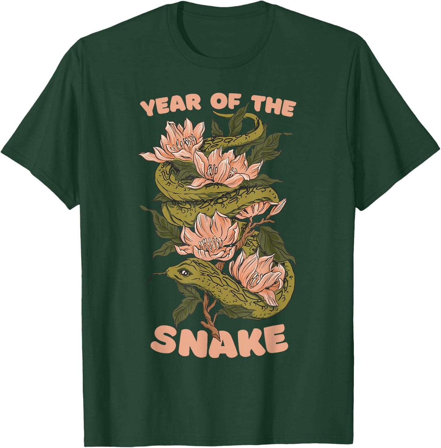 Celebrate Chinese New Year of the Snake 2025 Floral Flowers T-Shirt - T-Shirt | Forest