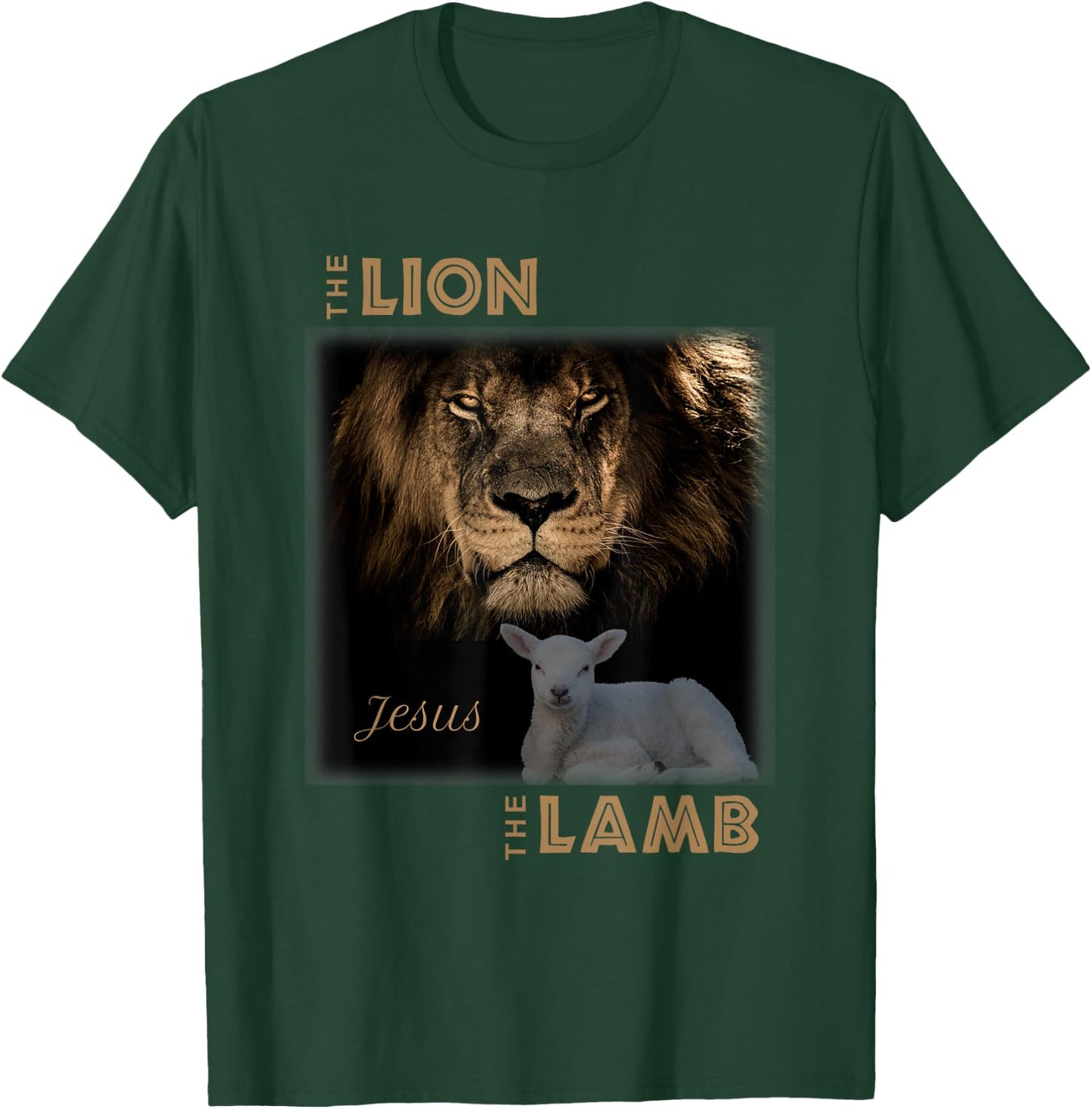 The Lion And The Lamb Jesus T-Shirt - T-Shirt | Forest