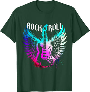 Cool Rock'n Roll Guitar Wings Music, Rock Band Concert T-Shirt - T-Shirt | Forest
