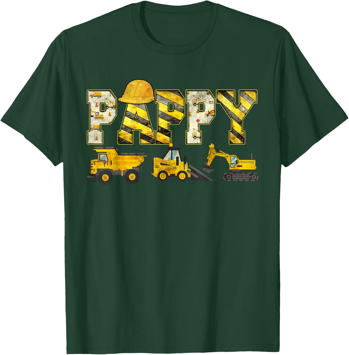 Pappy Construction Excavator Kids Matching Family Party T-Shirt - T-Shirt | Forest
