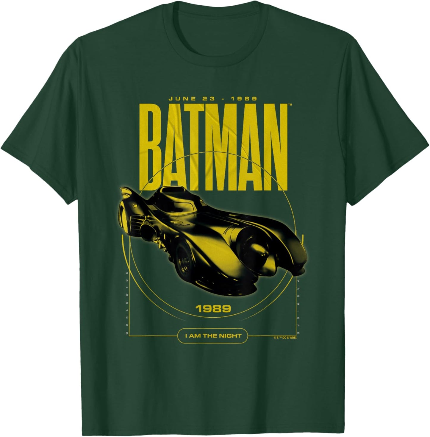 Batman 1989 Batmobile Circle , Black, S T-Shirt - T-Shirt | Forest