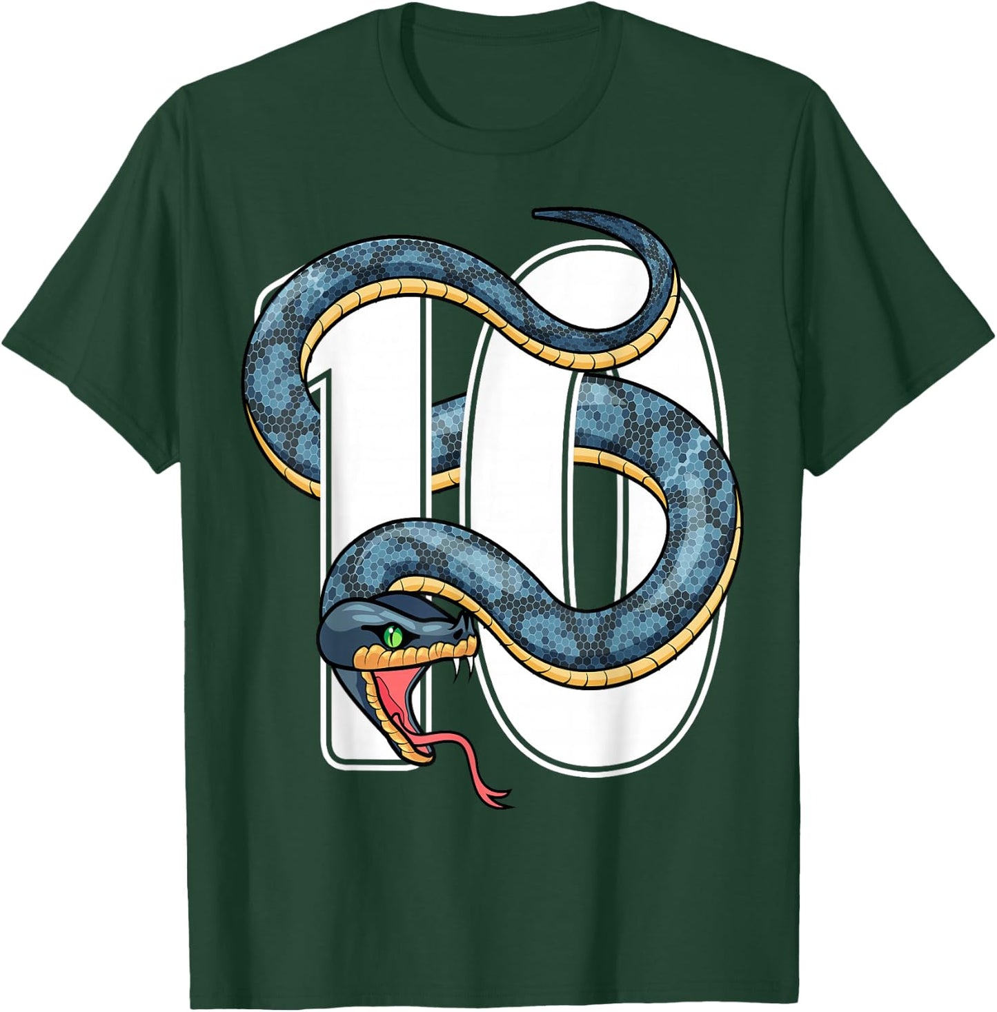 10th Birthday Snake Lover Ten 10 Year Old Birthday Boy Girl T-Shirt - T-Shirt | Forest