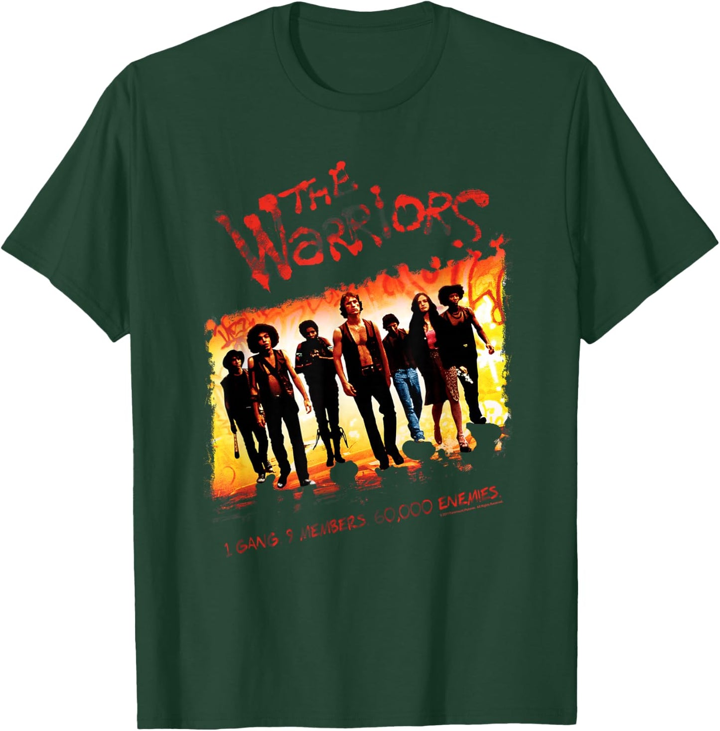 Warriors One Gang - Herren & Damen, Schwarz, S, Kurzarm, Klassische Passform, Streetwear, , mit Rundhalsausschnitt, Baumwolle 60%, Polyester 40% T-Shirt - T-Shirt | Forest