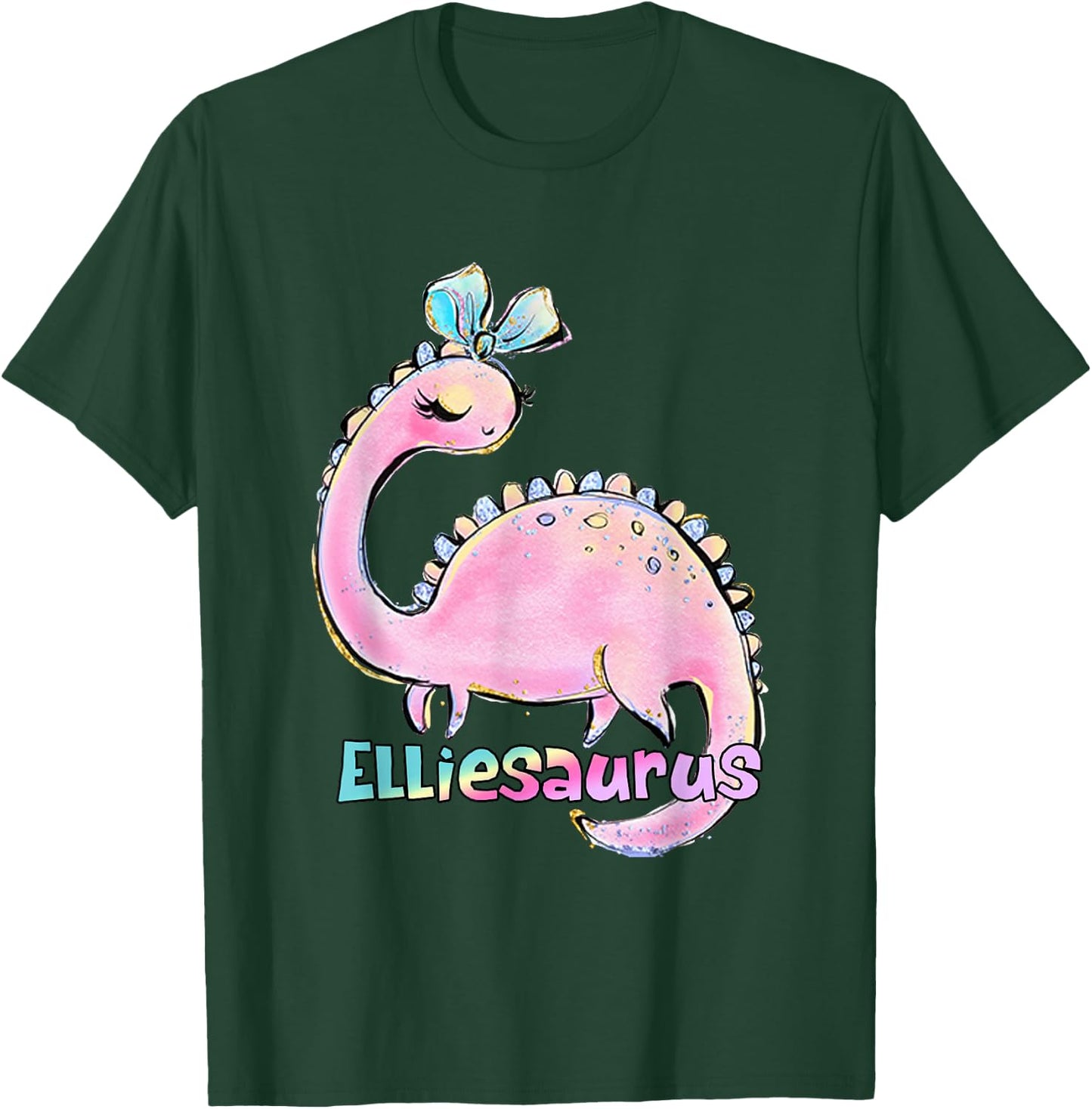 Ellie Name Shirt Girl Dinosaur Birthday Eleanor Elliesaurus T-Shirt - T-Shirt | Forest
