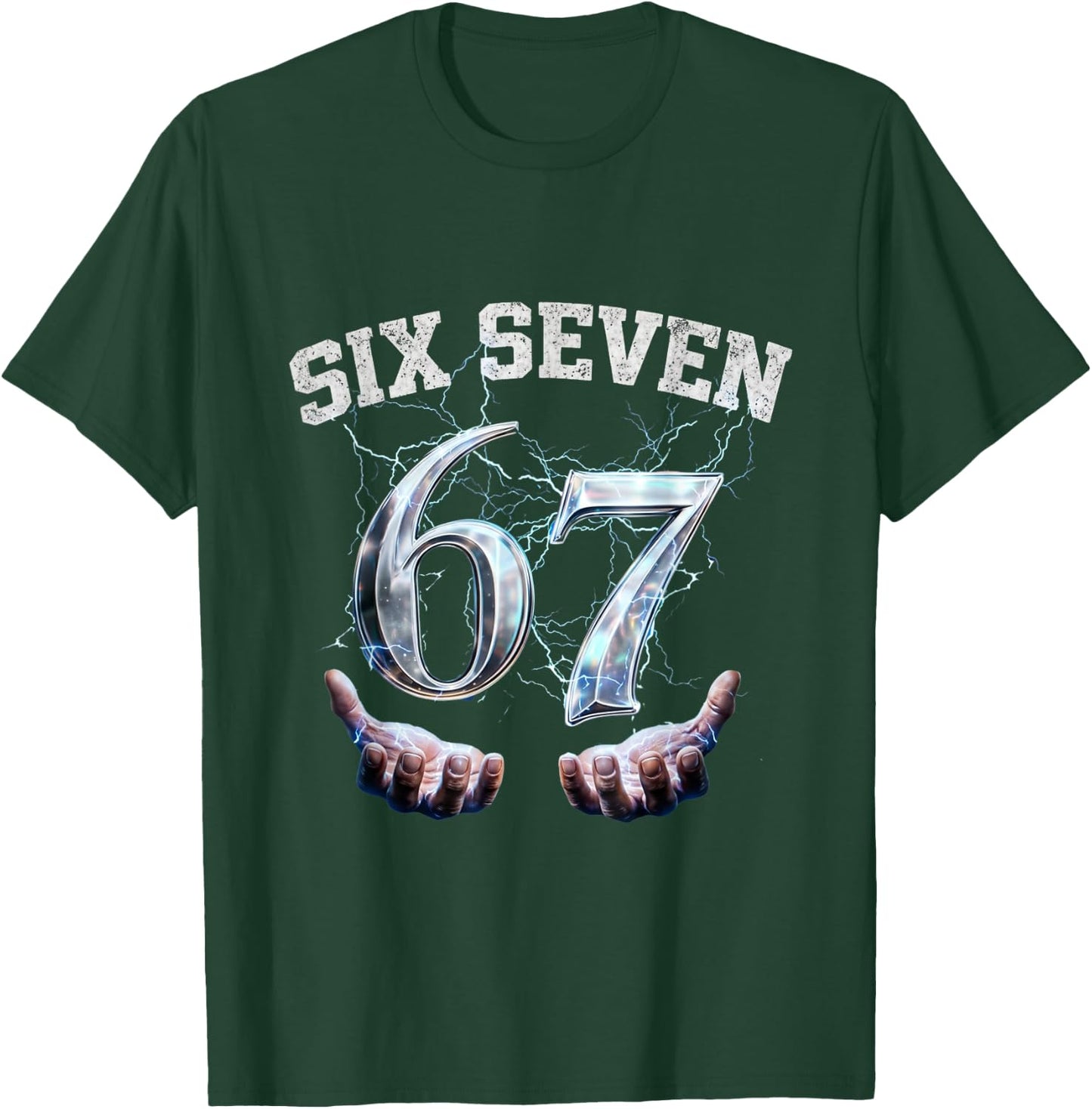 Six Seven 67 Meme Lustiges Zahlen Design T-Shirt - T-Shirt | Forest