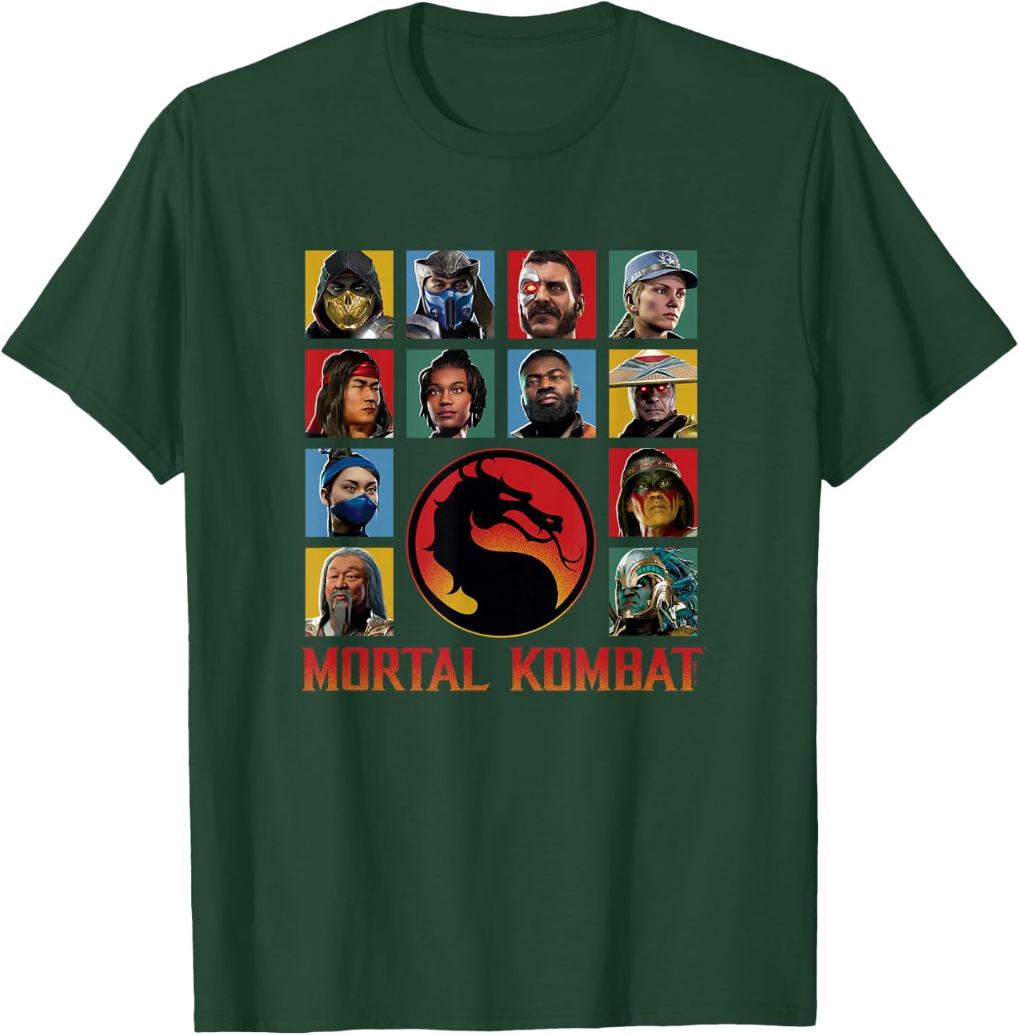 Mortal Kombat Klassic Main Fighters Characters Group Shot T-Shirt - T-Shirt | Forest