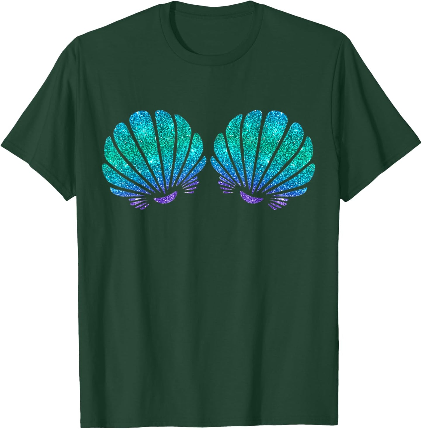 Mermaid Sea Shell Bra Costume T-Shirt - T-Shirt | Forest