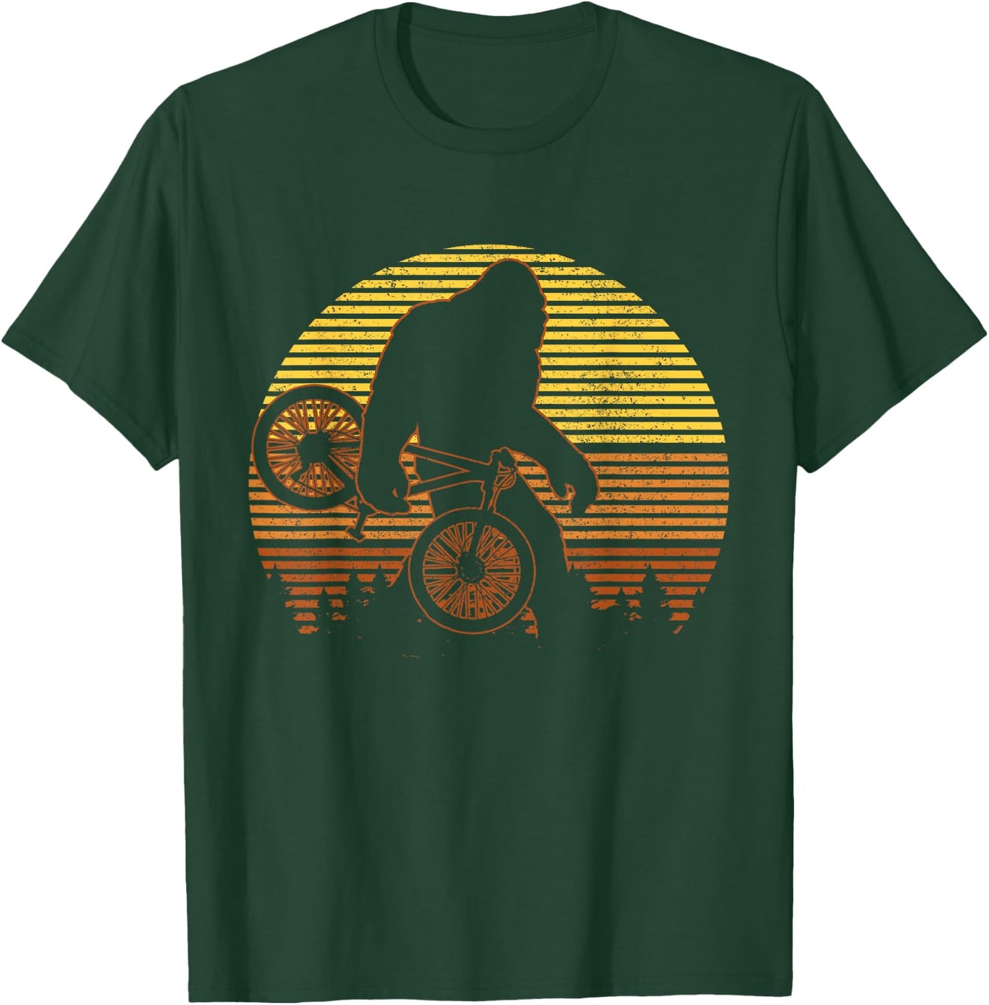 Mountain Bike Bigfoot MTB Downhill Mountain Biker Vintage T-Shirt - T-Shirt | Forest