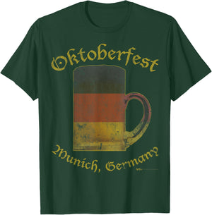Vintage Oktoberfest Munich, Germany Flag Drinking T-Shirt - T-Shirt | Forest