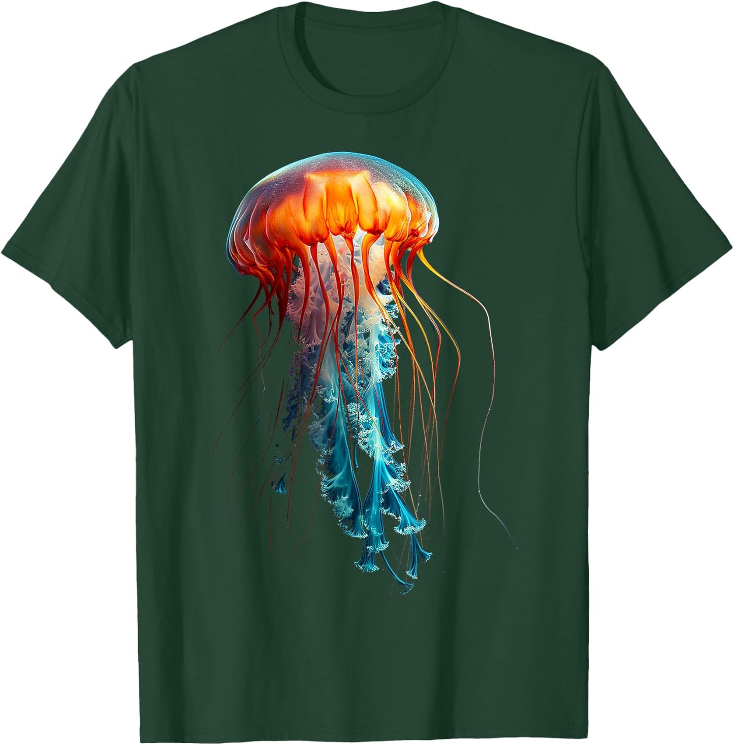 Jellyfish Colorful Abstract Animal Art Graphic Jellyfish T-Shirt - T-Shirt | Forest