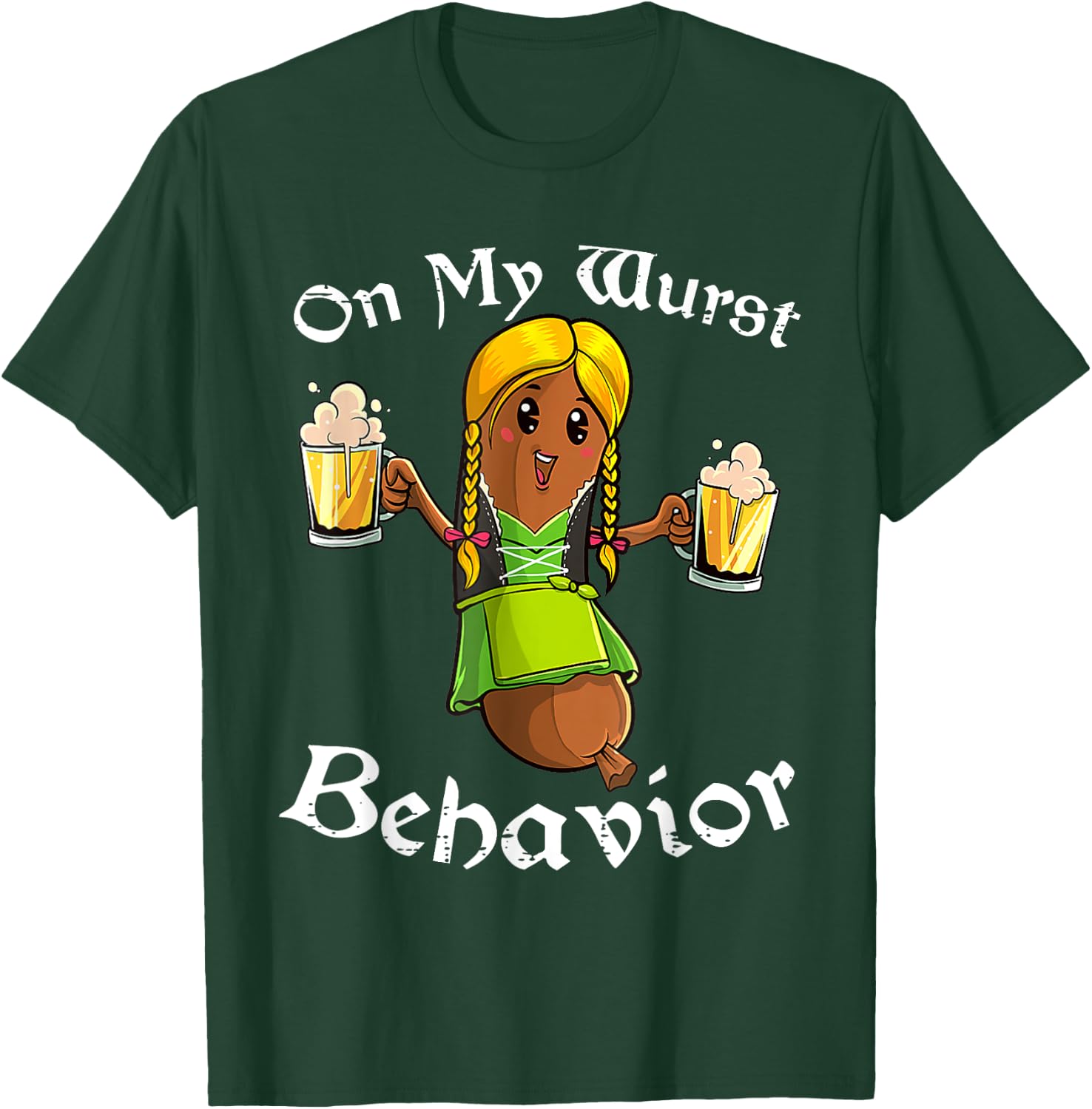 On My Wurst Behavior Shirt Oktoberfest German Funny T-Shirt - T-Shirt | Forest