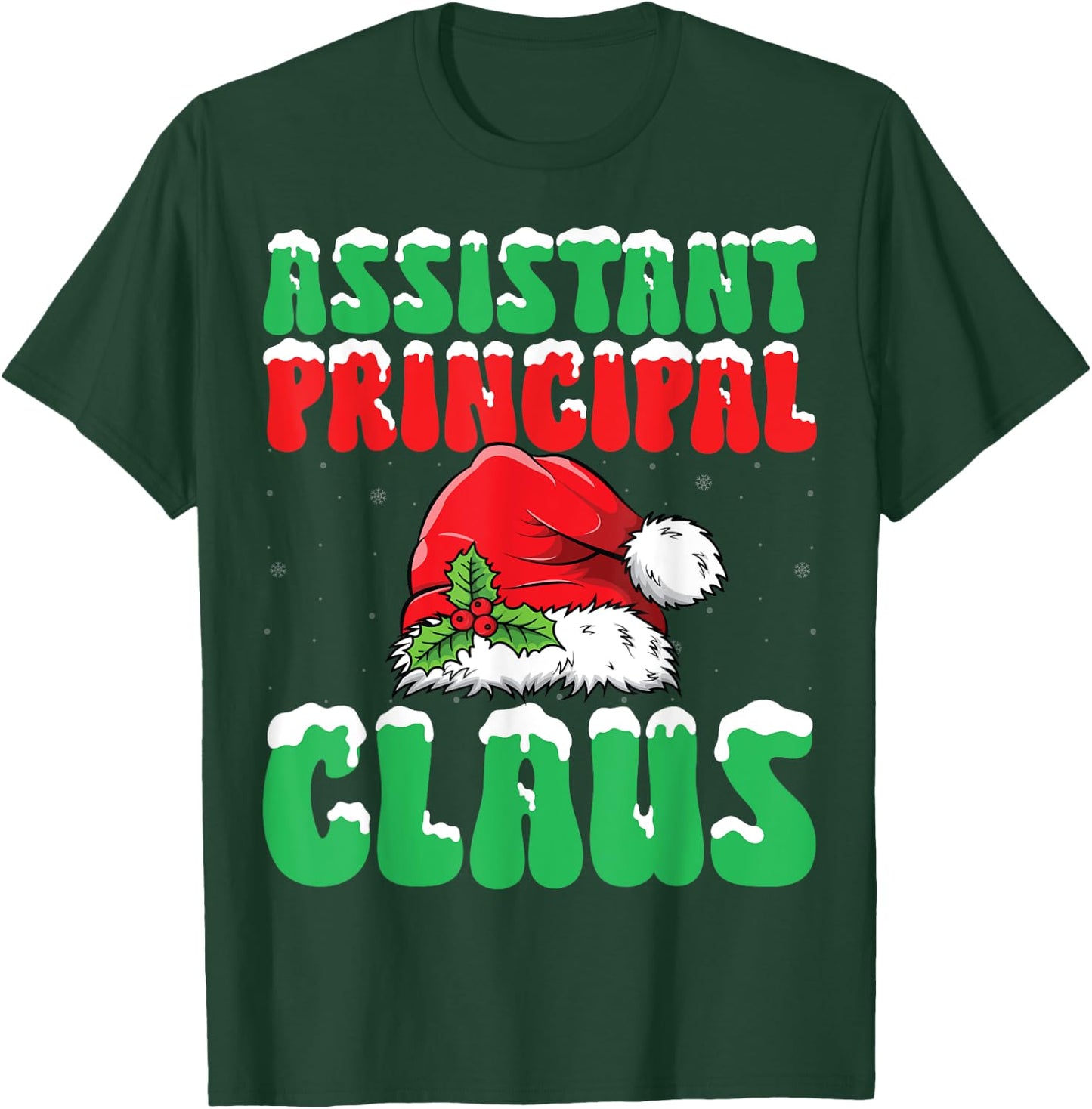 Assistant Principal Santa Claus Xmas School Worker Christmas T-Shirt - T-Shirt | Forest