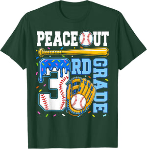 3rd Grade Third Baseball Drip Graduation Last Day of School T-Shirt - T-Shirt | Forest