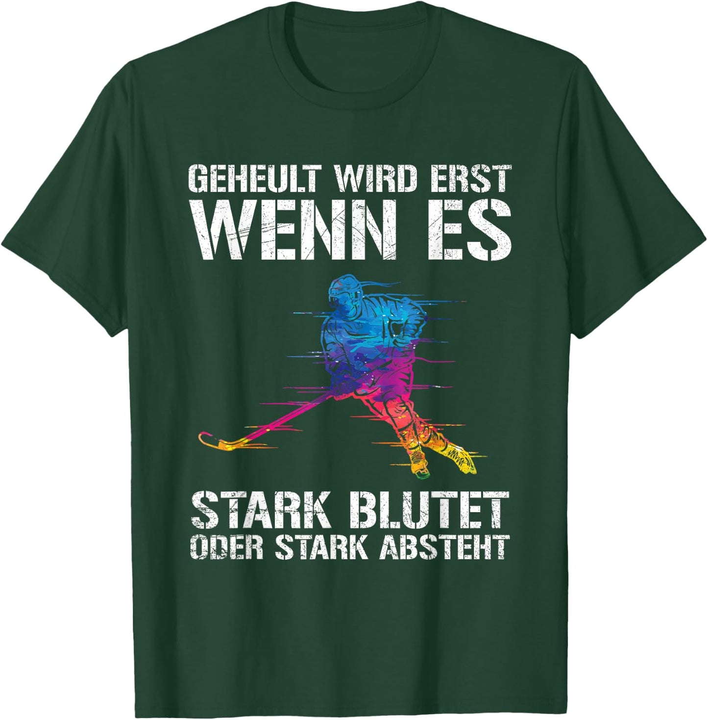 Men's Ice Hockey Player Geheult Wird Wenn Es Blutet Or Absteht , black, s T-Shirt - T-Shirt | Forest