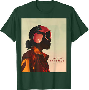 Bessie Coleman Aviation Black History African American Pilot T-Shirt - T-Shirt | Forest