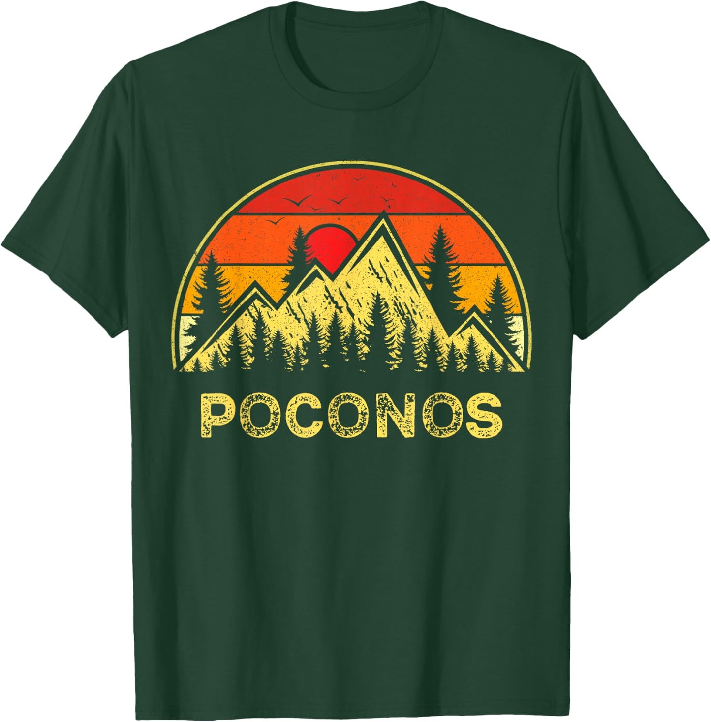 Vintage Poconos Pennsylvania PA Mountains Hiking Souvenir T-Shirt - T-Shirt | Forest