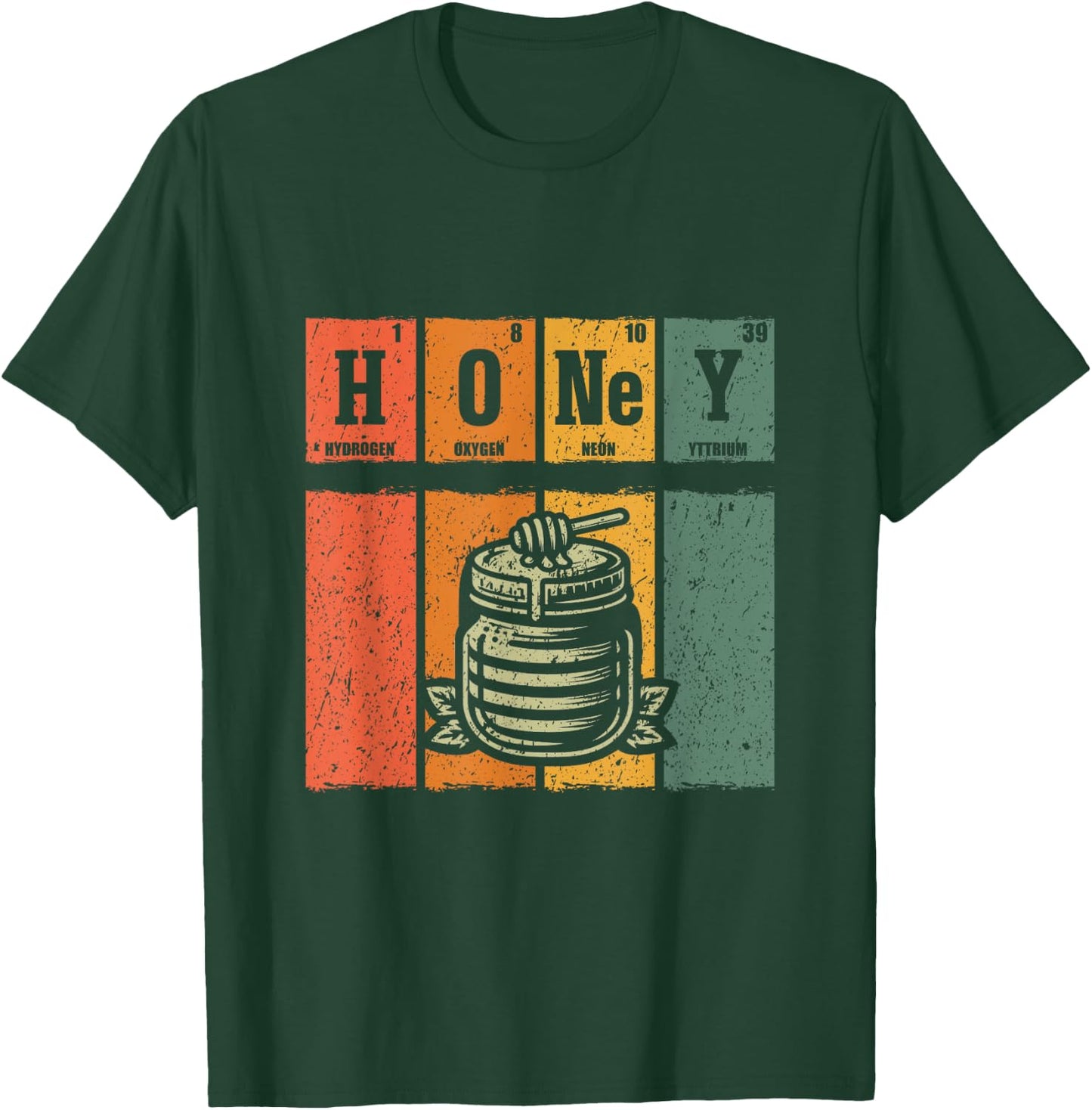 Retro Bee Beekeeping Lover Periodic Elements Honey T-Shirt - T-Shirt | Forest