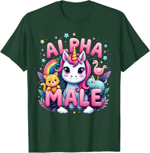 Funny Unicorn Alpha Cute Unicorn Meme Male Men or Women T-Shirt - T-Shirt | Forest