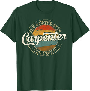Carpenter The Man The Myth The Legend Vintage Stamp Builder T-Shirt - T-Shirt | Forest