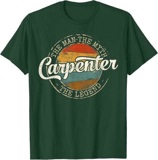Carpenter The Man The Myth The Legend Vintage Stamp Builder T-Shirt - T-Shirt | Forest