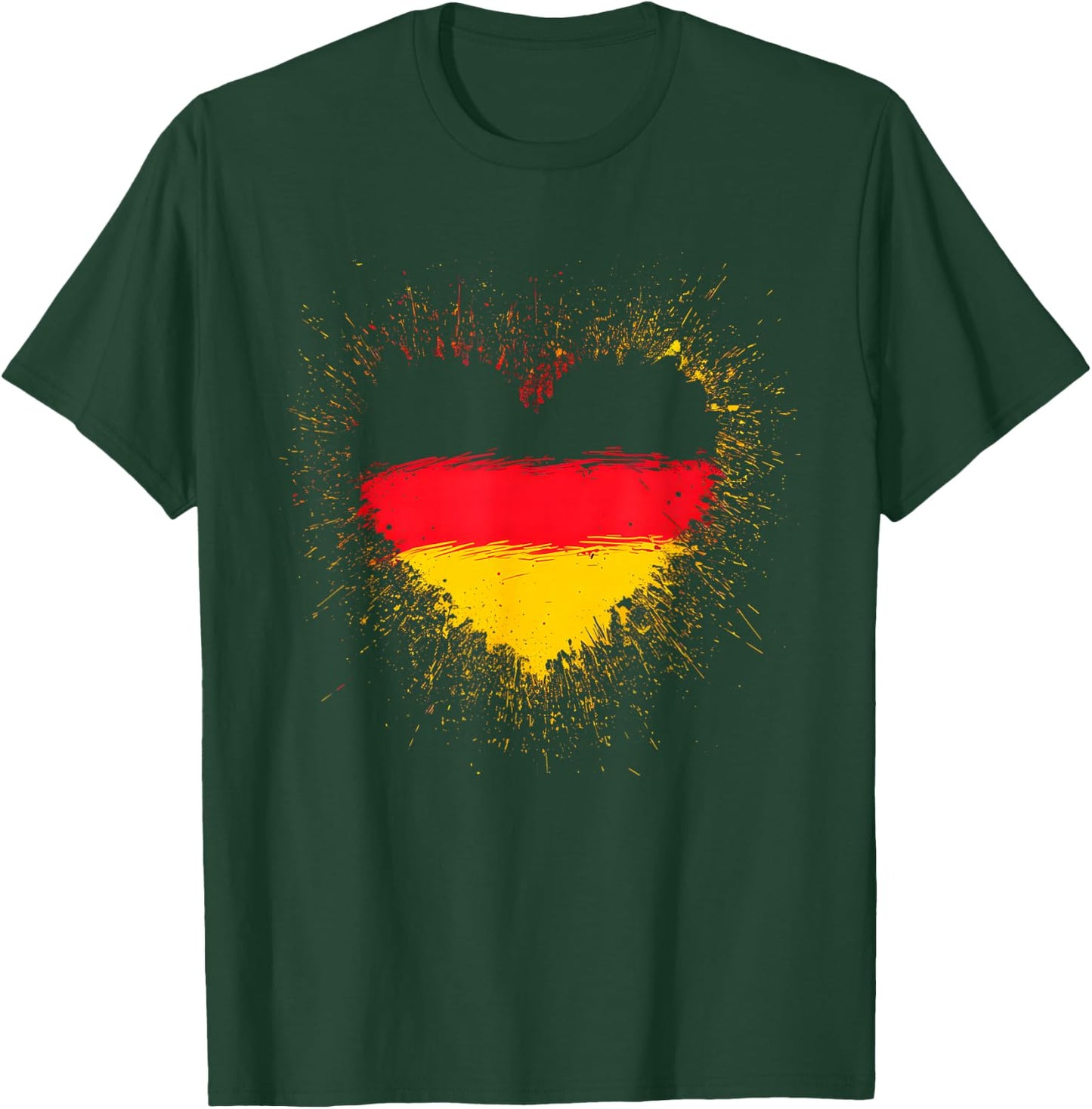 Deutschland Flaggen Herz Deutschland Fan Herren Damen T-Shirt - T-Shirt | Forest