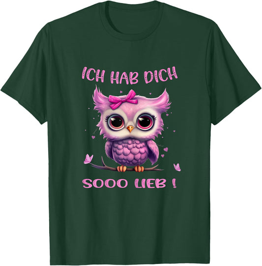 Eule - Ich hab dich so lieb - Mädchen T-Shirt - T-Shirt | Forest
