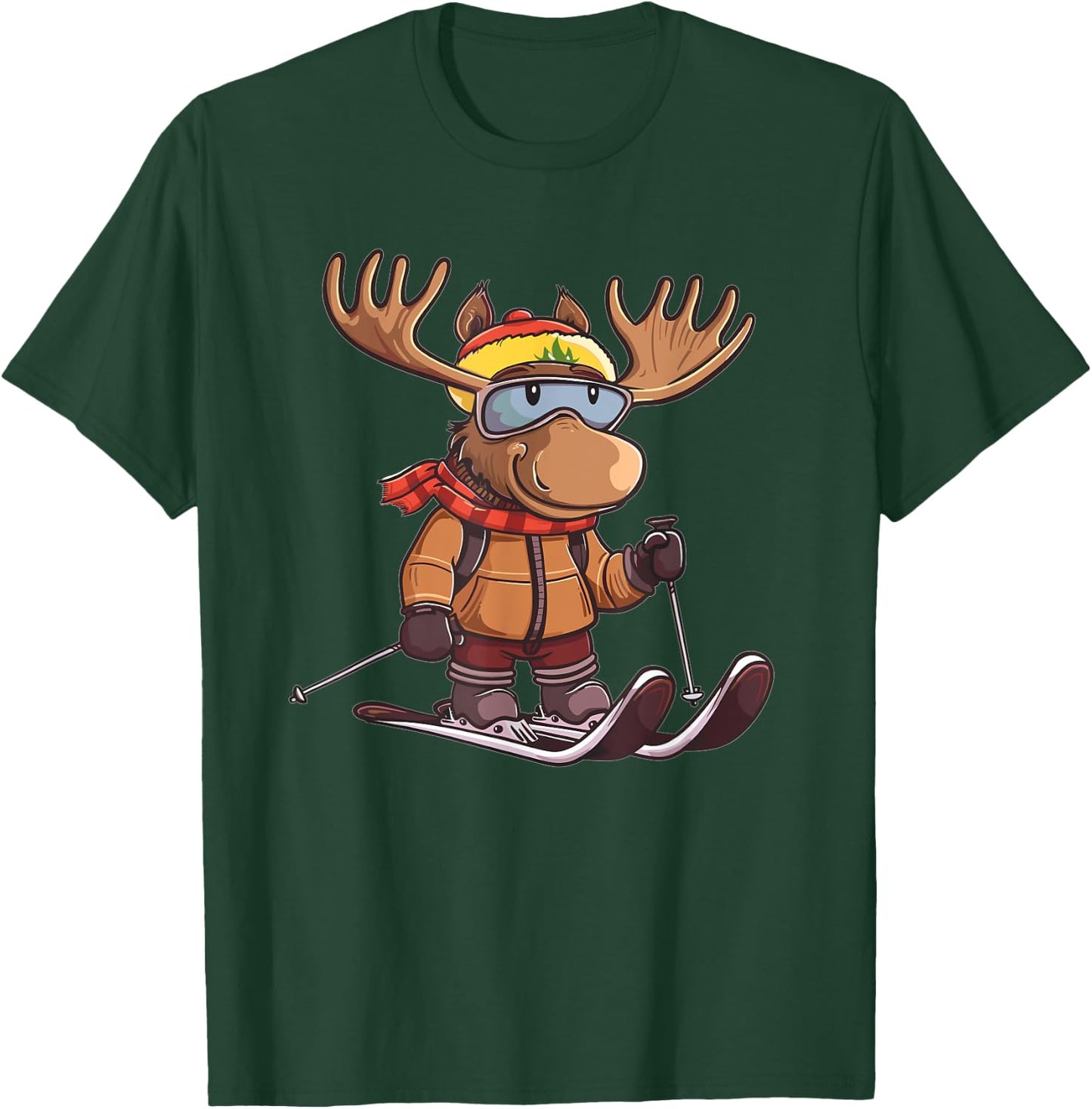 Cute Skiing Moose T-Shirt - T-Shirt | Forest