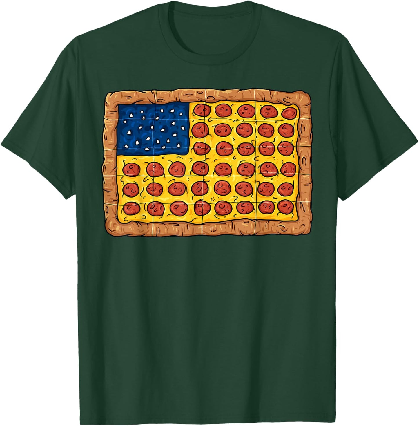Pizza American Flag 4th Of July Funny Food Boys Girls Kids T-Shirt - T-Shirt | Forest