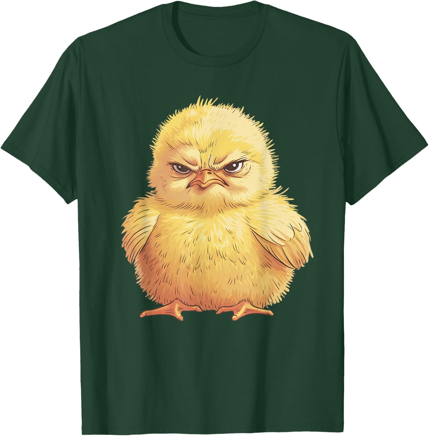 Funny Grumpy Chicken Chick Bird Animal Lover Gift Men Women T-Shirt - T-Shirt | Forest