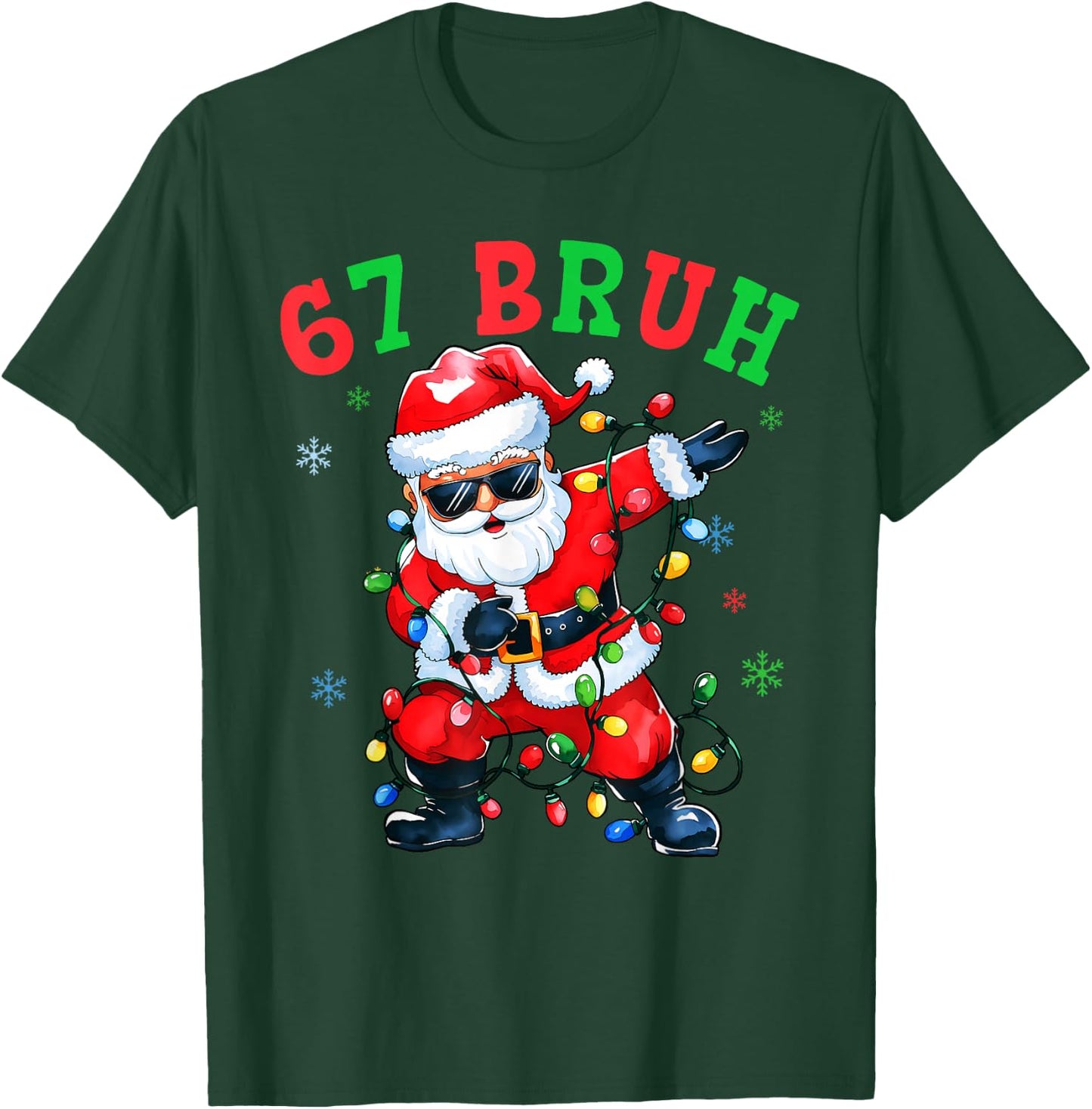 67 Christmas Funny Six Seven Bruh Meme 67 Santa Dabbing Xmas T-Shirt - T-Shirt | Forest