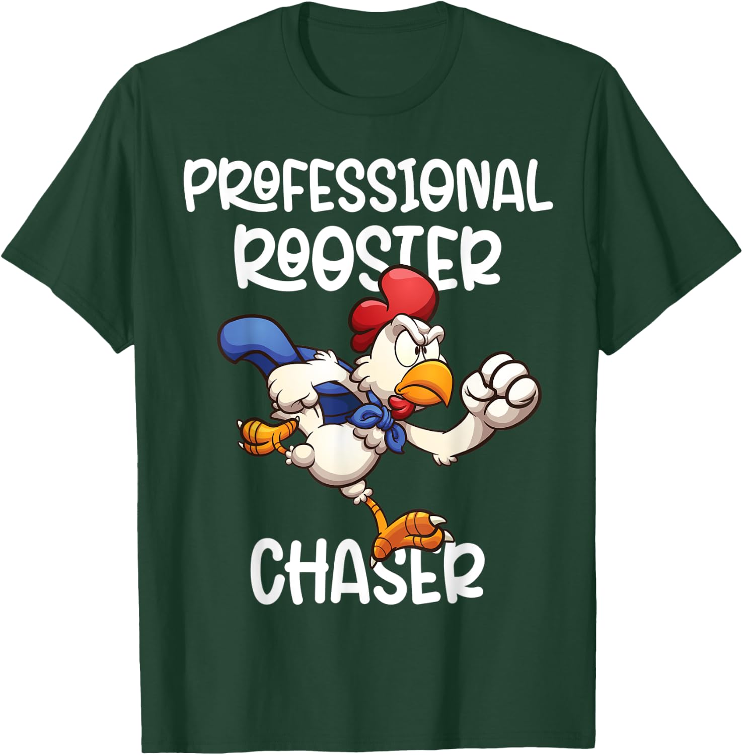 Professional rooster Chaser Funny Farm Farmer Kids Running T-Shirt - T-Shirt | Forest