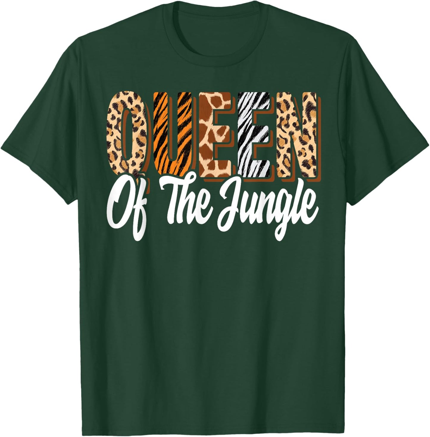 Queen of the Jungle Zoo Birthday Safari Jungle Animal , black T-Shirt - T-Shirt | Forest