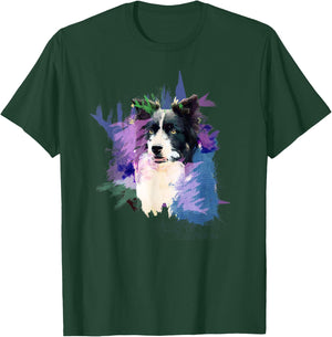 Border Collie Splash Art Dog Owner Gift Shirt T-Shirt - T-Shirt | Forest
