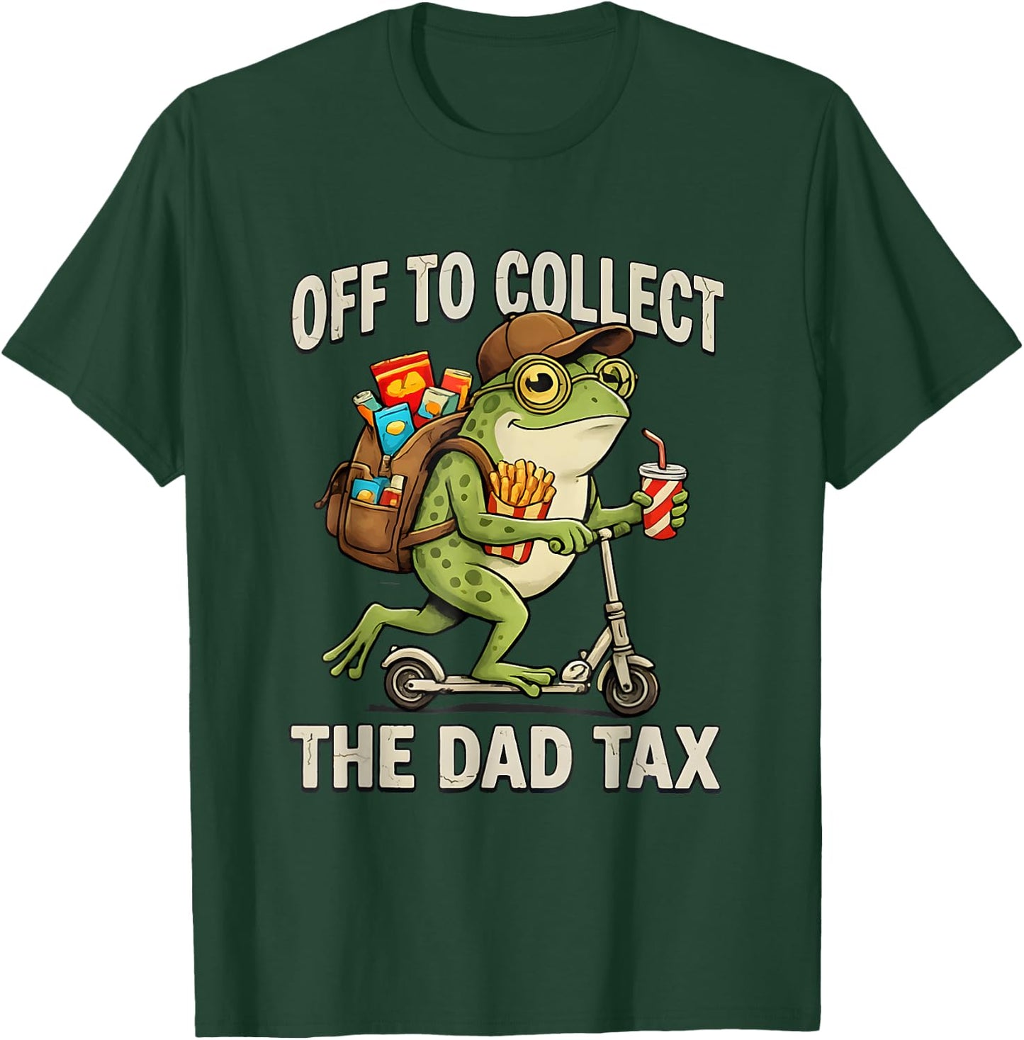 Off to Collect The Dad Tax Funny Frog Dad Tax Father's Day T-Shirt - T-Shirt | Forest
