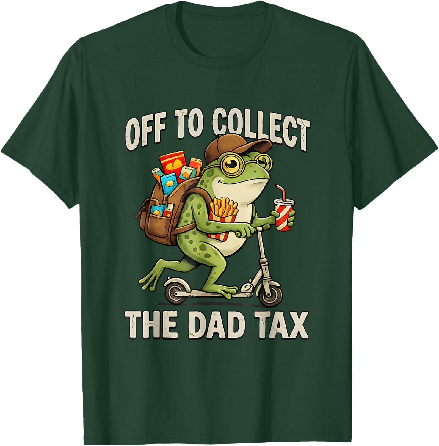 Off to Collect The Dad Tax Funny Frog Dad Tax Father's Day T-Shirt - T-Shirt | Forest