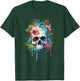 Vintage Skull Boho Skull with Flowers T-Shirt - T-Shirt | Forest