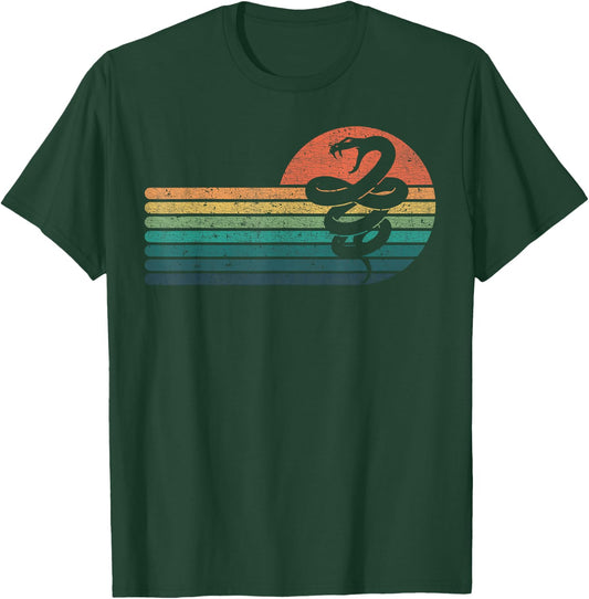 Retro Vintage Viper Sunset Serpent Viper Snake Lovers T-Shirt - T-Shirt | Forest
