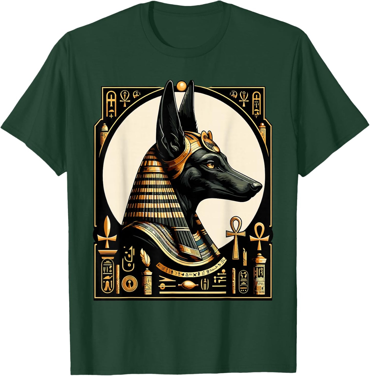 Streetwear 80s 90s Egypt Retro Egyptian God Anubis , black T-Shirt - T-Shirt | Forest