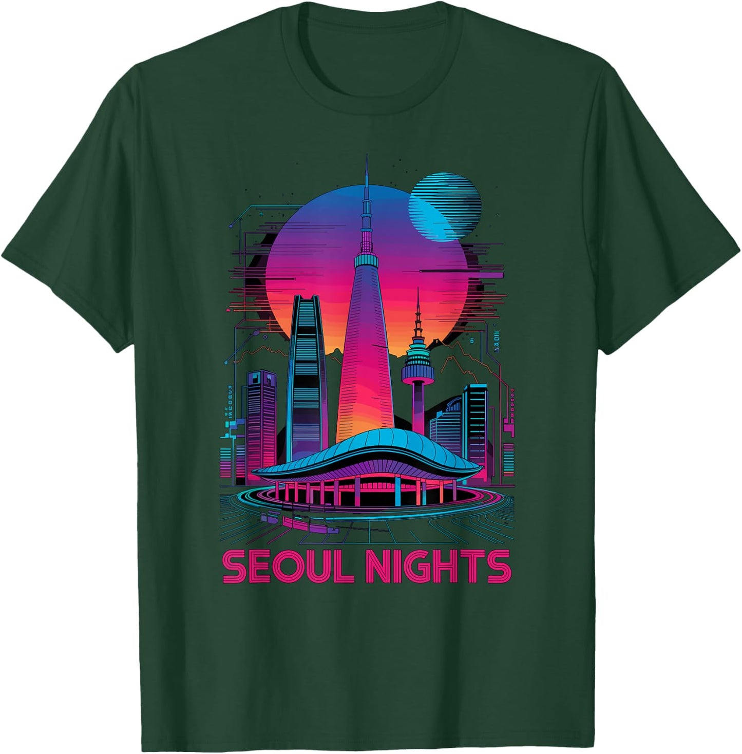 Séoul, horizon de la ville sud-coréenne, vie nocturne amusante T-Shirt - T-Shirt | Forest