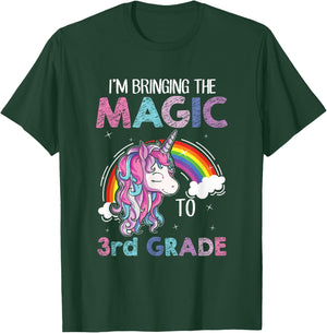 Unicorn 3rd Grade Girls Back to School Shirt Teacher Outfit T-Shirt - T-Shirt | Forest